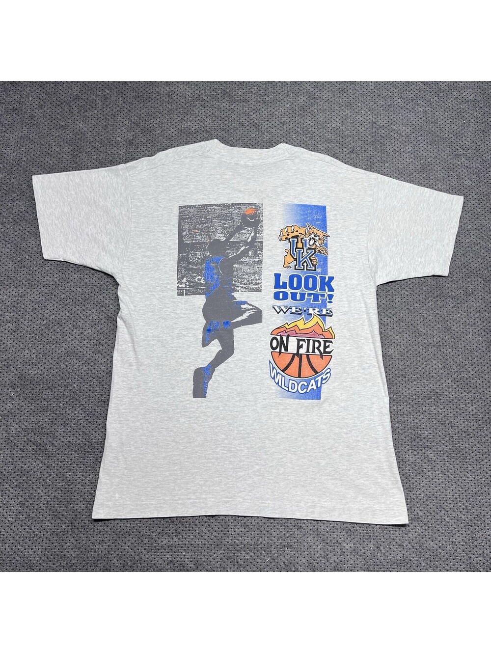 Vintage 90S University Of Kentucky Wildcats Basketball T-Shirt Large RARE MENS